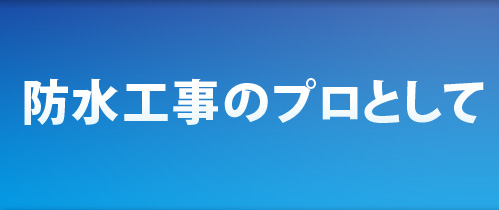 防水工事のプロとして